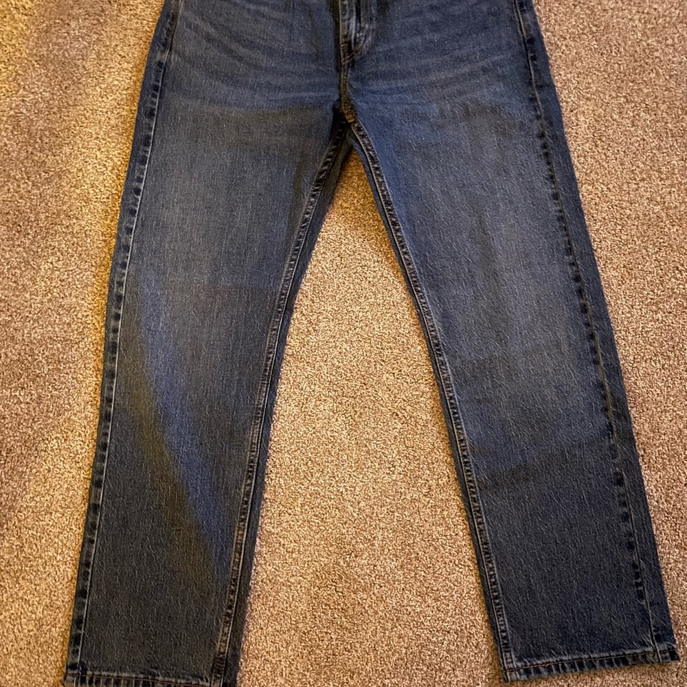 Levi's Men's Straight Jeans - Dark Blue Denim - Picture 3 of 5